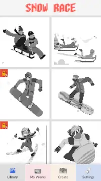 Snow Race Pixel Art Screen Shot 1