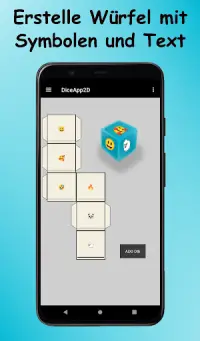 Würfel App 2D: Symbole, Farben, Zahlen und Wörter Screen Shot 3
