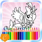 Coloring Unicorn Pony Page