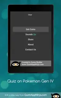 Quiz on Pokemon Gen IV Screen Shot 20