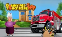 Granny Firetruck Repair Shop Game - Auto Mechanic Screen Shot 0