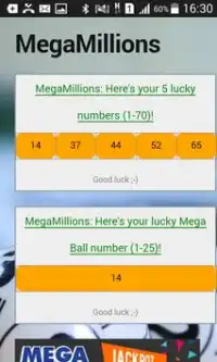 Lucky Numbers Generator: Biggest Lottery Jackpots Screen Shot 2