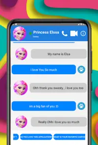 Call from Elssa Chat & Video Call Princess Games Screen Shot 1