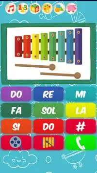 赤ちゃんの電話 - 子供のための教育用おもちゃの電話：幼稚園の語彙を学び、音楽を演奏する（木琴） Screen Shot 0