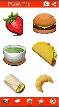 Food Color By Number Burger Pixel Art Screen Shot 2