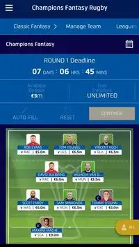 Champions Fantasy Rugby Screen Shot 1