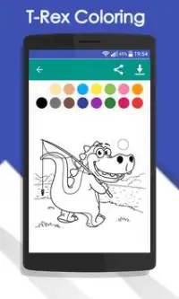 T-Rex Coloring Screen Shot 1