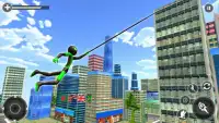 Superhero Stickman Rope Hero - Gangster Crime Game Screen Shot 1