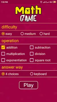 Math Game Screen Shot 0