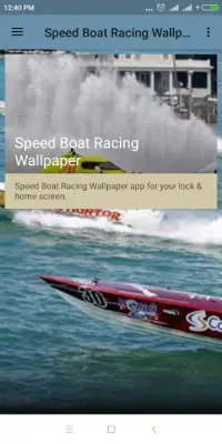 Speed Boat Racing Wallpaper Screen Shot 0