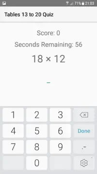 Maths Tables quiz 13 to 20 Screen Shot 1