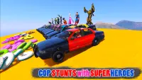 Cop xe Superheroes Stunt Racing Screen Shot 0