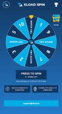 XLOAD Spin - Get Free Mobile Top-Up Screen Shot 0