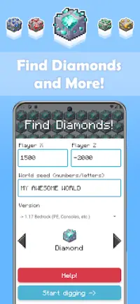 Find Diamonds for Mine & craft Screen Shot 0