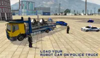 Robot Car Transporter - Robot Polisi AS Berubah Screen Shot 5