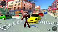 Spider Stickman Hero - Rope Gangster Crime Games Screen Shot 1