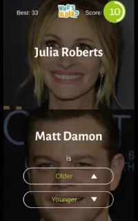 Who's Older? Quiz Game Screen Shot 7