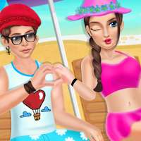 College girl date makeover - Beach dress up party