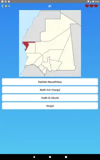 Mauritania: Regions & Provinces Map Quiz Game Screen Shot 8