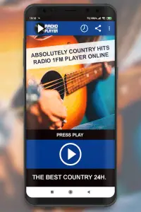 Absolutely Country Hits Radio 1FM App Player Screen Shot 0