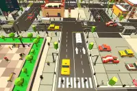 Blocky Taxi Car City Driving : Pixel Taxi Sim Game Screen Shot 10