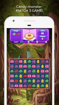 Candy monster match 3 game Screen Shot 4