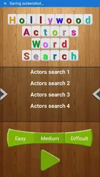 Hollywood Actors Word Search Screen Shot 1