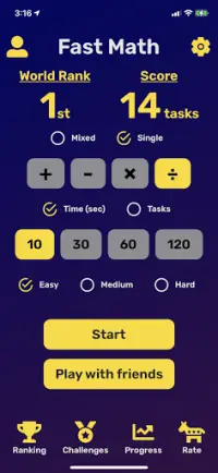Speed Math - Human Calculator Screen Shot 1