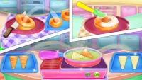 Dondurma Çörek Makinesi: Tatlı Yemek Oyunları Screen Shot 1
