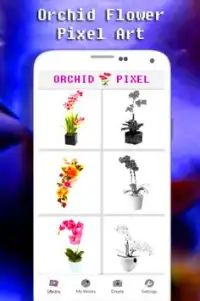 Couleur de fleur d'orchidée par nombre - Pixel Art Screen Shot 0