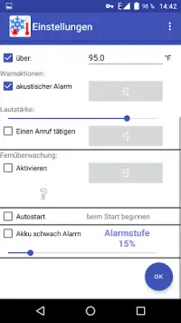 Temperatur-Alarm Screen Shot 3