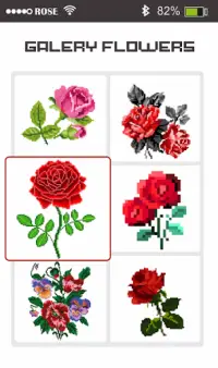 Rose Flowers Pixel Art - Paint By Number Screen Shot 2