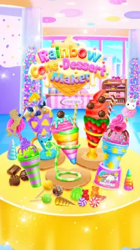 Rainbow Cone Dessert Maker - Girls Ice Cream Games Screen Shot 4