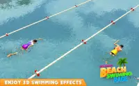 여자의 해변 수영 경기 레이스 게임 Screen Shot 2