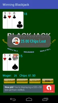 Winning Blackjack Screen Shot 5