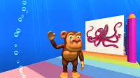 Funny Monkey: Aquatic Animals - Babies learn words Screen Shot 1