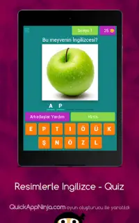 Resimlerle Pratik Ingilizce Oyunu - Quiz Screen Shot 7