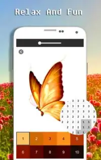 Cor da borboleta pelo número - arte do pixel Screen Shot 3