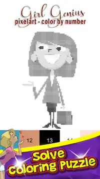 Girl Genius! Color By Number - PixelArt Coloring Screen Shot 1