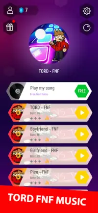 Tord FNF Tiles Hop Music Game Screen Shot 0