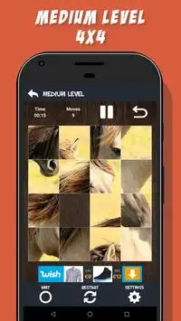 Horses - Sliding Block Scrambled Puzzles Images Screen Shot 2