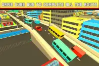 Cube Craft Pixel School Bus 3D Screen Shot 2