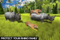 Simulador de família de rinoceronte selvagem Screen Shot 13