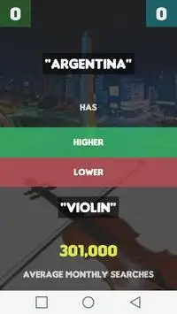 Higher or Lower Game Screen Shot 1