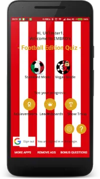 EMBRO's Football Quiz Screen Shot 0