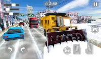 Snow Excavator Gigantic Crane 3D: Snow Plow Game Screen Shot 5