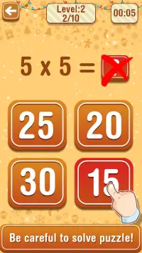 Learn Multiplication Table - Christmas Math Game Screen Shot 1