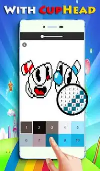 ☕ cuphead pixel art Color By Number Screen Shot 1