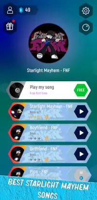 Starlight Mayhem FNF Tiles Hop Music Screen Shot 0