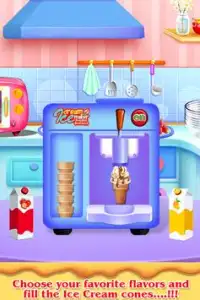आइसक्रीम कोन निर्माता जमे हुए मिठाई-पाक कला खेल Screen Shot 5